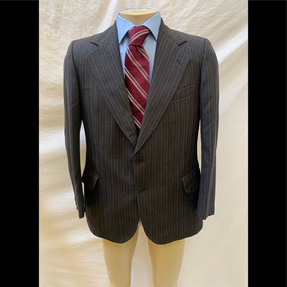 DAKS London Men’s Size 42R Multicolored Pinstripes Single Breasted Blazer - Picture 1 of 8